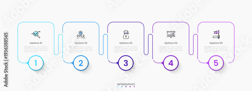 Vector Infographic label design template with icons and 5 options or steps. Can be used for process diagram, presentations, workflow layout, banner, flow chart, info graph.