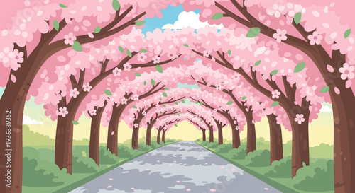 Cherry Blossom Tunnel Road