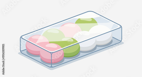 Colorful Dango Sweets in Clear Packaging