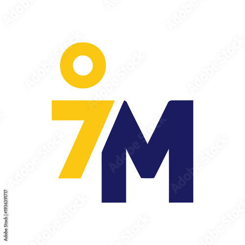 Stylized Logo with Number Seven and Letter M.