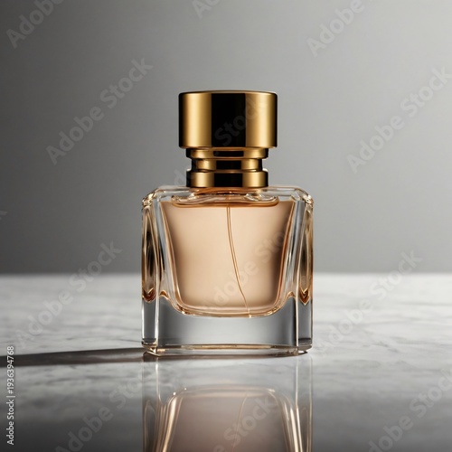 Minimal Luxury Perfume Bottle Mockup Elegant Fragrance Product Display on Clean Background