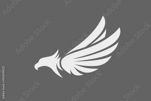 Simple eagle wings silhouette logo 