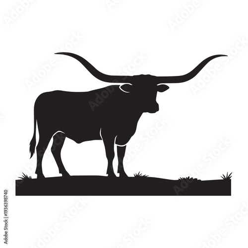 Texas longhorns Icon Silhouette vector black design on a white background