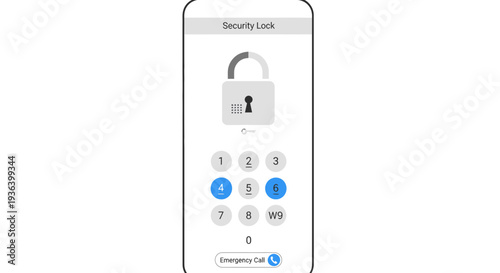 Vector security lock icon with keypad interface