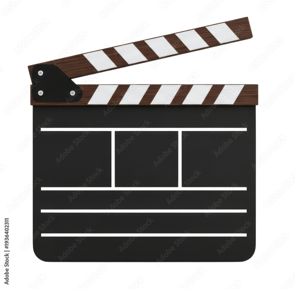 Fototapeta premium Clapperboard transparent background cutout png