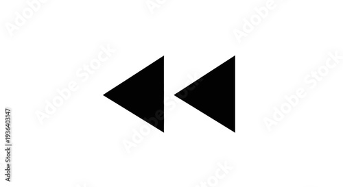 Fast backward rewind media control icon symbol