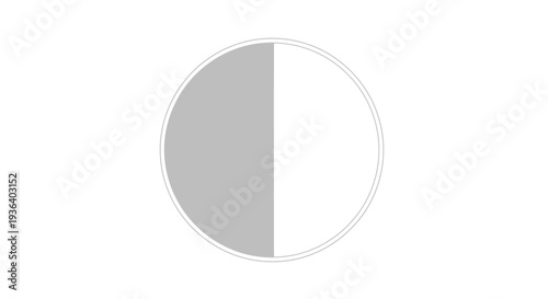 Fifty percent progress circle chart graphic element