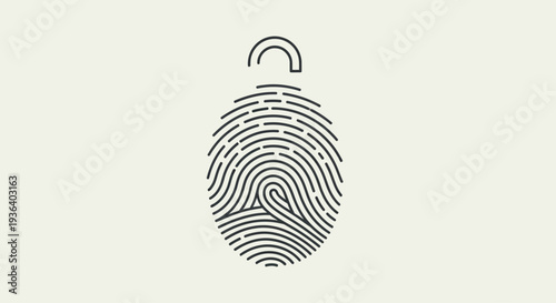 Fingerprint padlock icon illustrating biometric security and digital authentication