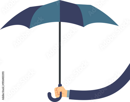 Hand hold umbrella. Rain protection color icon