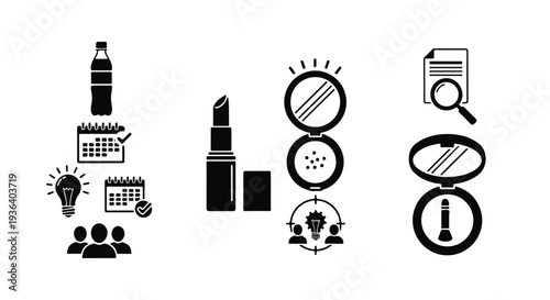 Set of 20 business and beauty icons vector