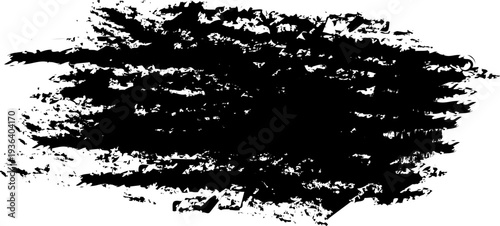 Rough ink texture. Dry brush stroke element