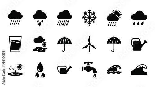 Weather icons for various conditions and tools