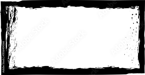 Black frame with grunge texture effect. Distressed ink