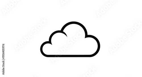A simple black line drawing of a cloud