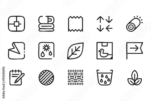 Minimalist Sustainability and Eco Packaging Line Icon Set for Modern UI Design