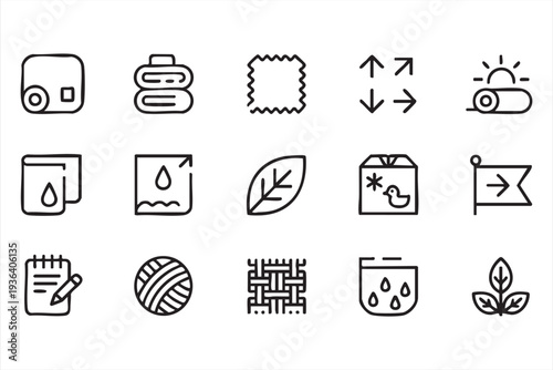 Minimal Vector Line Icons for Sustainable Products, Delivery and Environmental Apps
