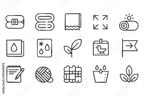 Minimalist Line Art Icons for UI, Apps, Websites and Sustainable Design Projects