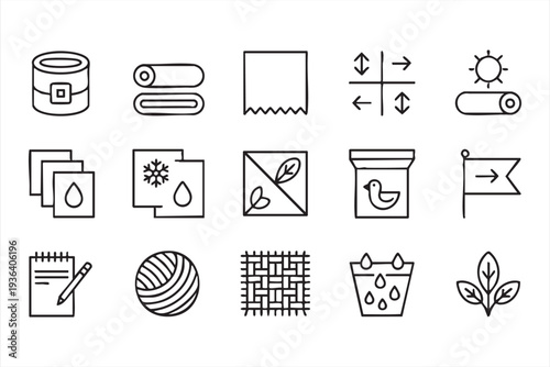 Modern Interface Icon Pack Featuring Sustainability, Shipping and Nature Symbols