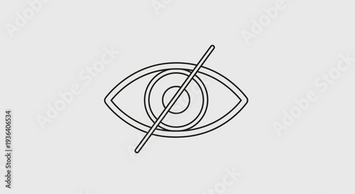 Invisible eye icon symbol for privacy and hidden content