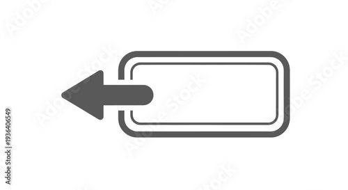 Left arrow pointing to rectangular input field icon