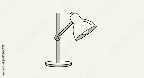 Minimalist adjustable desk lamp on neutral background illustration