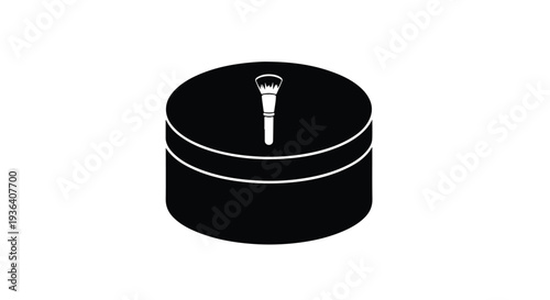 Vector illustration of a black cylindrical container with a screw top