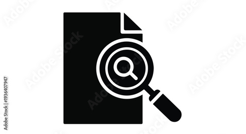Vector search icon with magnifying glass