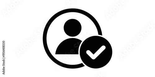 Black and white of a verified user profile in white background