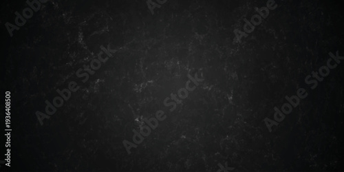 Dark charcoal grunge wall texture background. Dark black rough grunge surface with smoke edge. Black texture chalk board and black board.