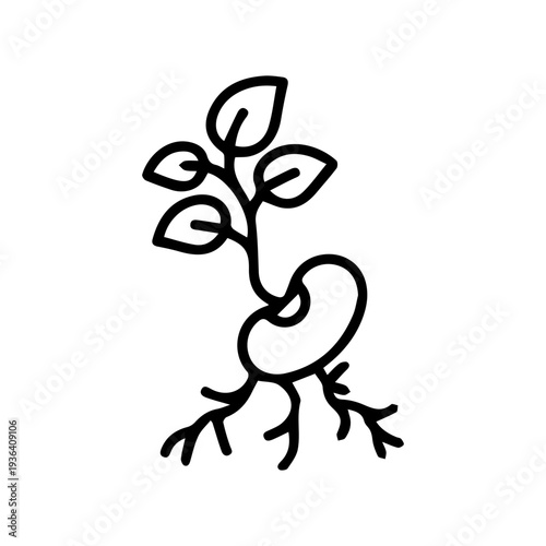 Seedling germination icon