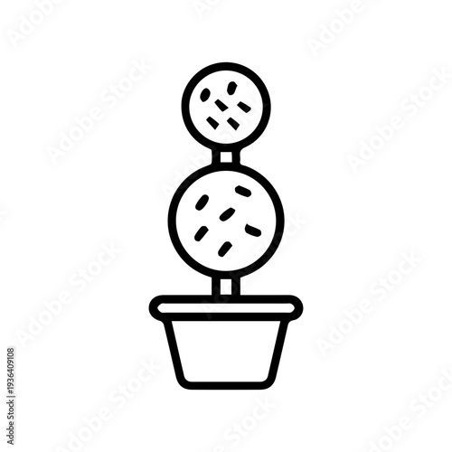 Potted Topiary Plant Icon