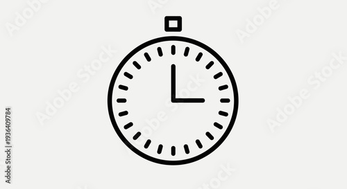Minimalist black stopwatch icon for time measurement concept