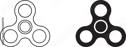 Fidget spinner toy icon for stress relief flat vector symbol for mobile apps websites and UI design.