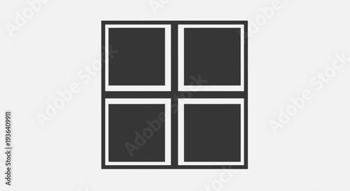 Minimalist four square grid interface icon design