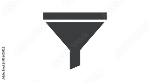 Minimalist funnel icon for data filtering and sorting