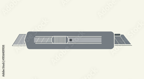 Minimalist gray utility knife flat design icon illustration