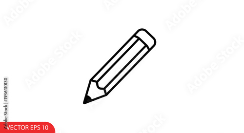 Minimalist outline pencil icon for education and creativity