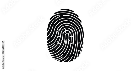 Fingerprint icon, black and white
