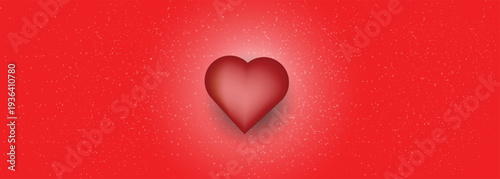 A romantic red background with heart, copy space for ideal romantic design, love concepts, wedding promotion, social media post templates, love themed marketing design, Minimal design 