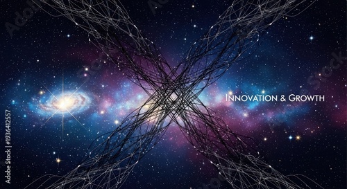 AIzaSyDYhUdgNx4KeAqBx9v1E4jNZWrZTlvS3bI Abstract Galaxy and Nebulae with Entangled Branches Symbolizing Innovation and Growth