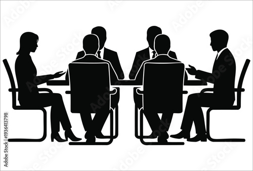 Boardroom Meeting Sign Symbolizing Professional Partnership, Management Consultation, Leadership Alignment and Organizational Strategy