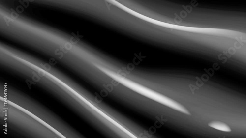Abstract waving black textile background milk creamy oil wavy texture surface liquid pattern wave silk satin fabric cloth fluttering material animation motion design business ads wallpaper