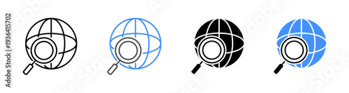 Global Research and International Study Icon Vector Illustration Editable