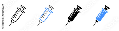 Syringe Icon for Vaccination and Injection Vector Illustration Editable