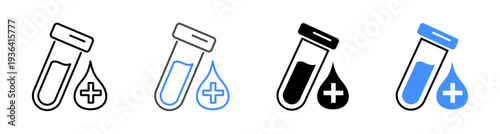 Blood Sample and Medical Laboratory Analysis Icon Vector Illustration Editable