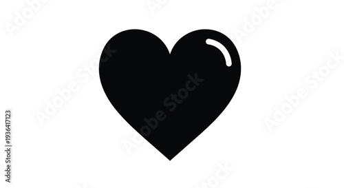 Simple black heart icon with a small notch on the upper right