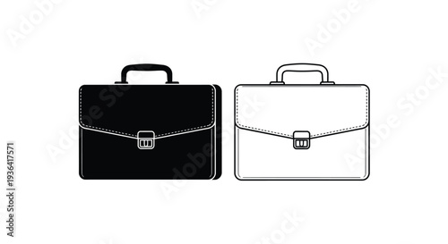 Two briefcases one black and one white presented side by side