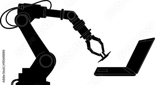 Mechanical arm using a stylus to operate a laptop computer