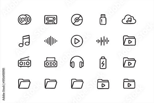 Passenger Transit And Freight Train Outline Icon Pack