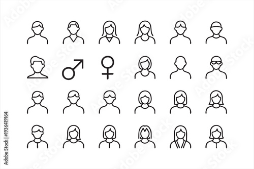 Restaurant Beverage Menu And Drinkware Outline Icons